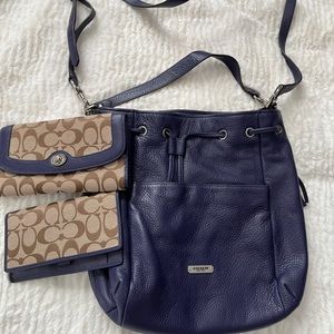 Coach purple and Tan Shoulder Bag